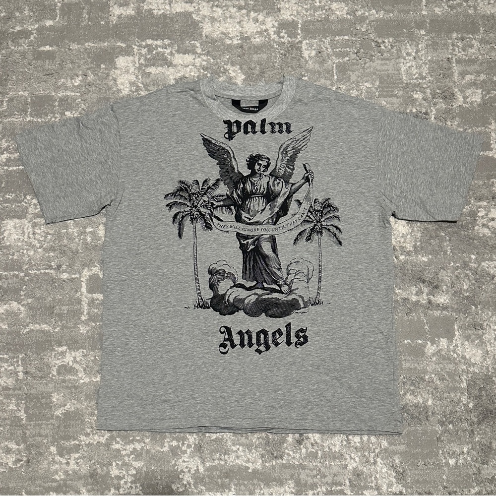 Palm Angels Gray Short Sleeve Tee